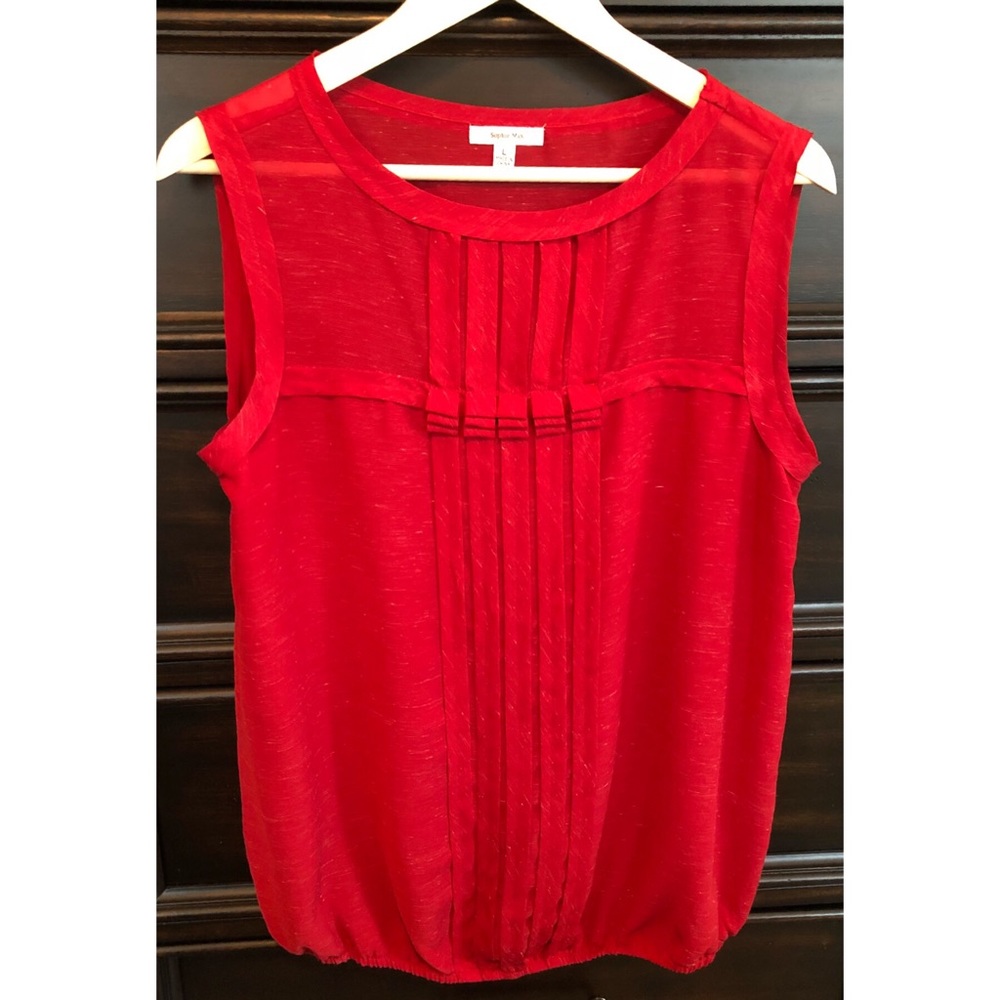 SOPHIE MAX Red Sleeveless Top L